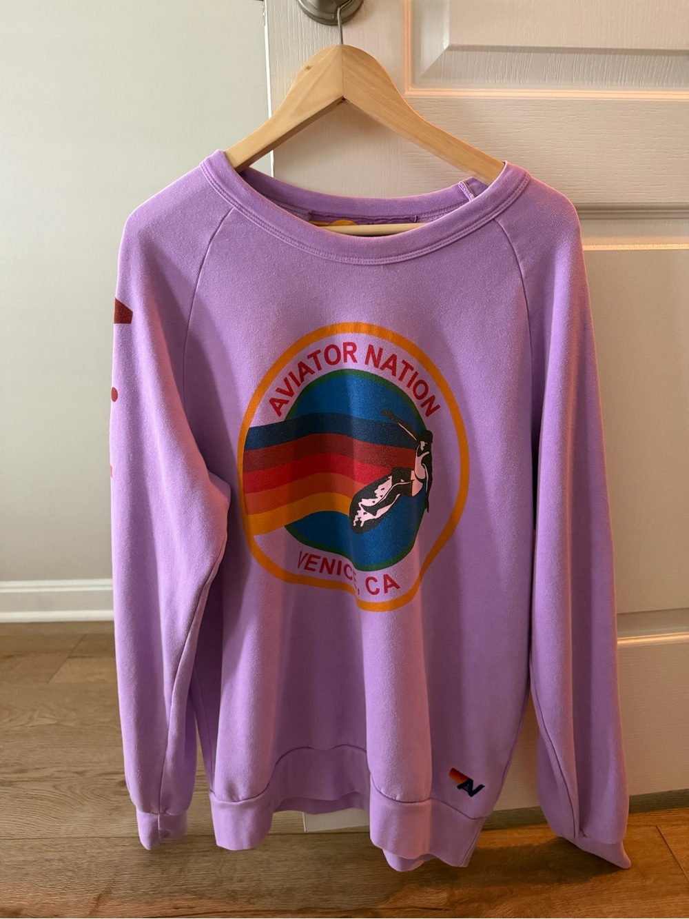Aviator Nation Lavender Rainbow Surf Graphic Sweatshirt - Picture 2 of 6